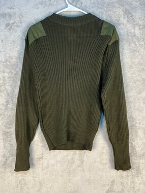 VTG DSCP Valor Collection Military Sweater Size 36 Army Green Elbow Patches
